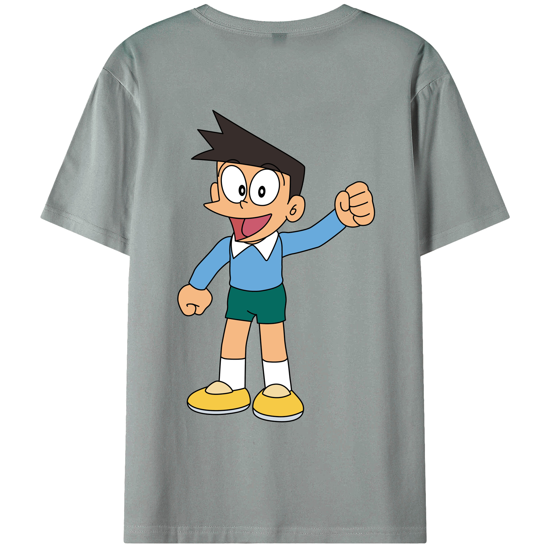 （画像用） ドラえもん 骨川 スネ夫 Doraemon Honekawa Suneo 綿100％ メンズ半袖Tシャツ（バックプリント） 通気性